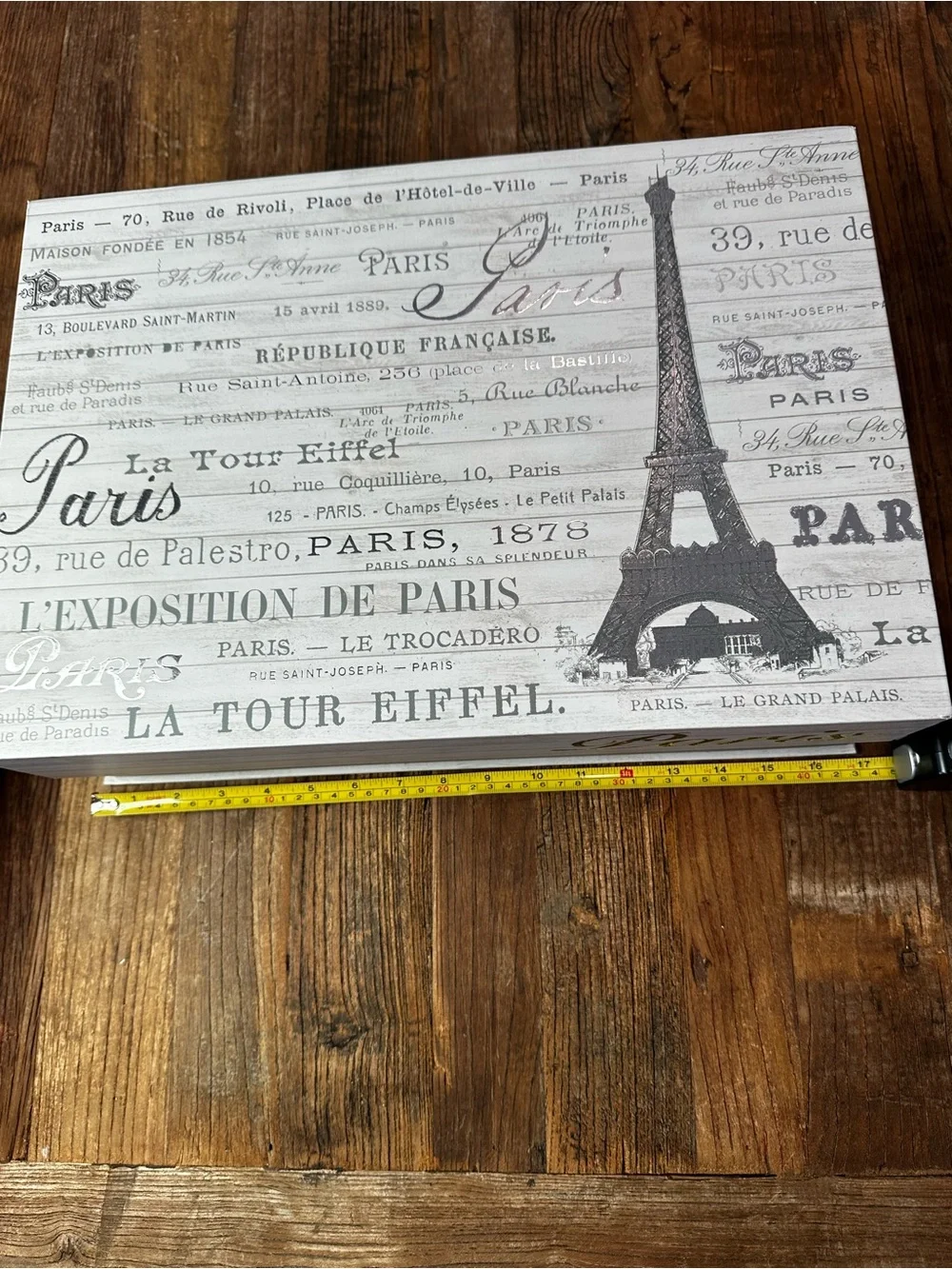 Paris Eiffel Tower Decorative Storage Boxes - White & Black gray